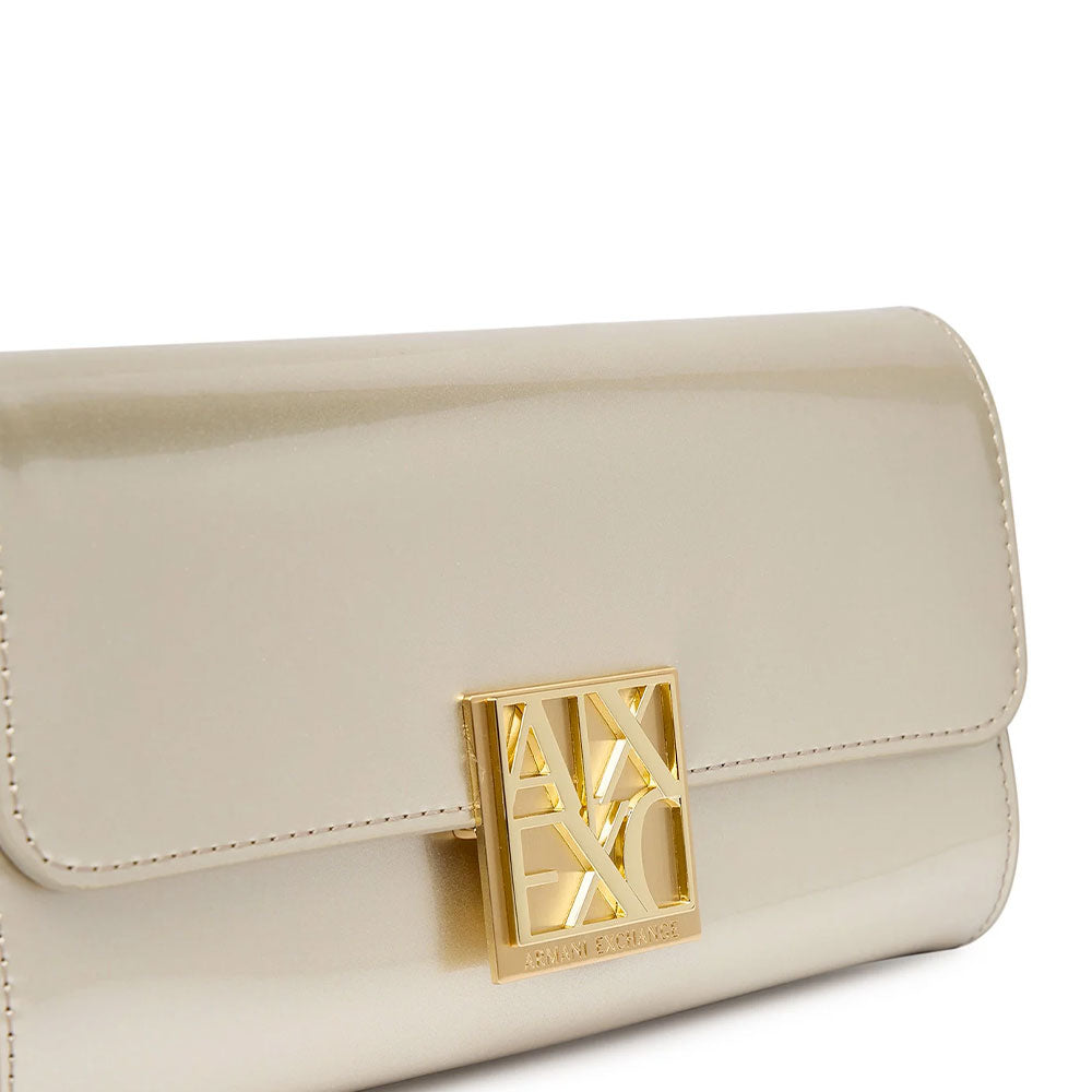 Mini Clutch Donna con Tracolla in Catena ARMANI EXCHANGE colore Oro Linea Amy