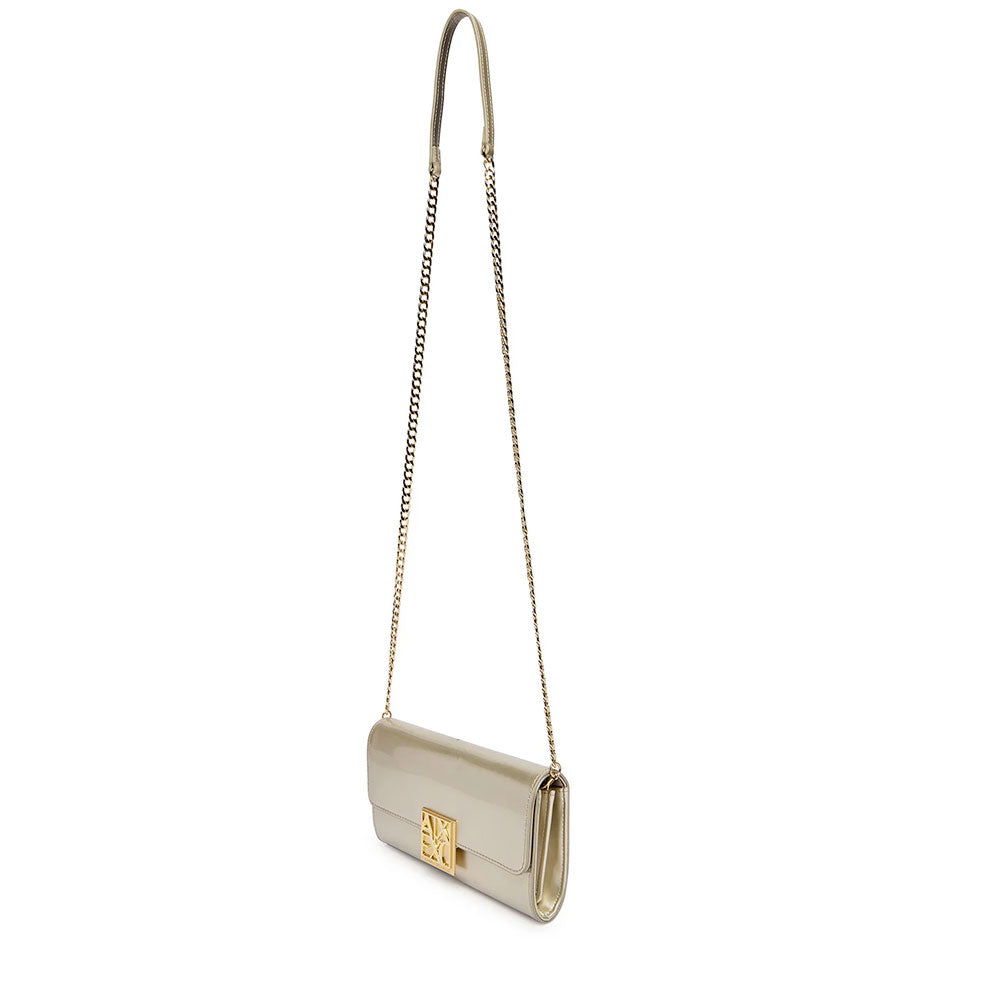 Mini Clutch Donna con Tracolla in Catena ARMANI EXCHANGE colore Oro Linea Amy