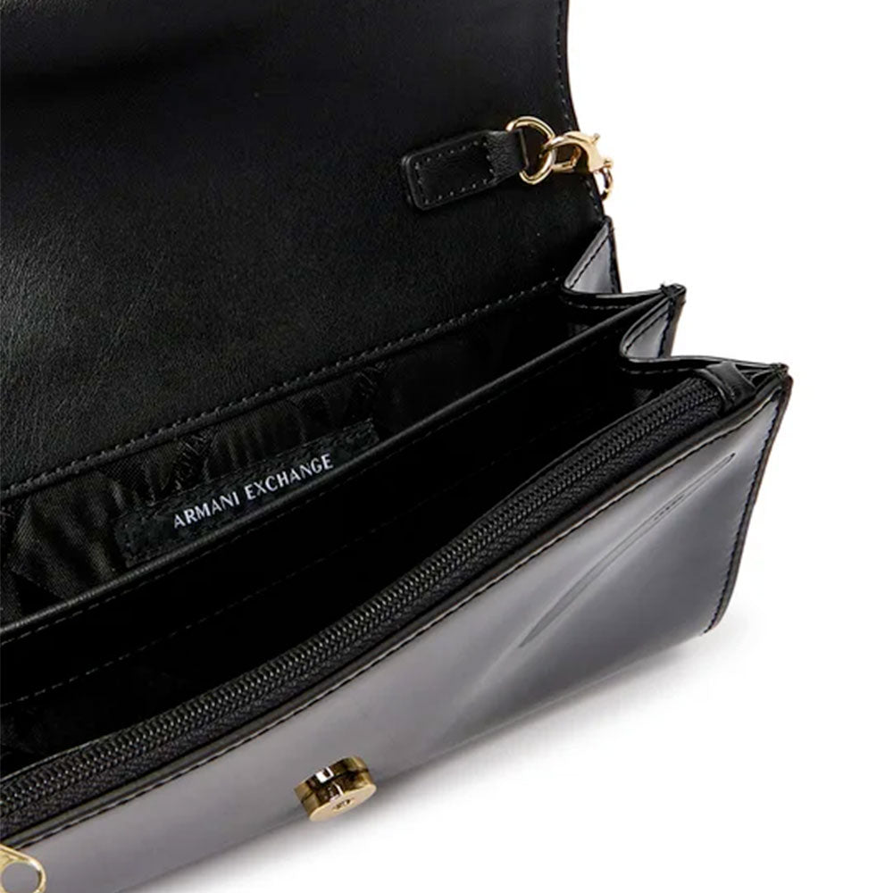 Mini Clutch Donna con Tracolla in Catena ARMANI EXCHANGE colore Nero Linea Amy