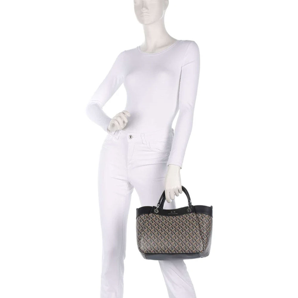 Borsa Donna a Mano con Tracolla ARMANI EXCHANGE colore Brown Bass - Black Linea Wave