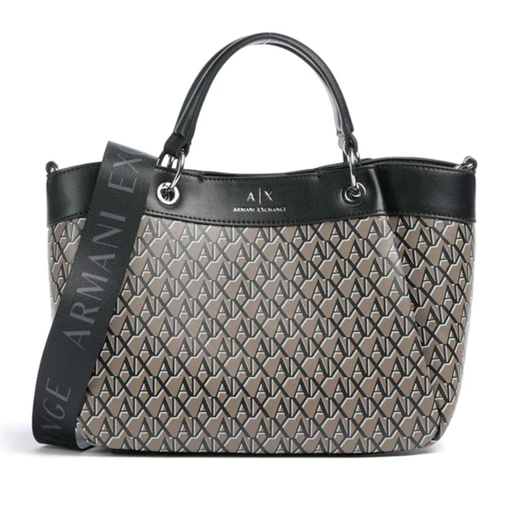 Borsa Donna a Mano con Tracolla ARMANI EXCHANGE colore Brown Bass - Black Linea Wave