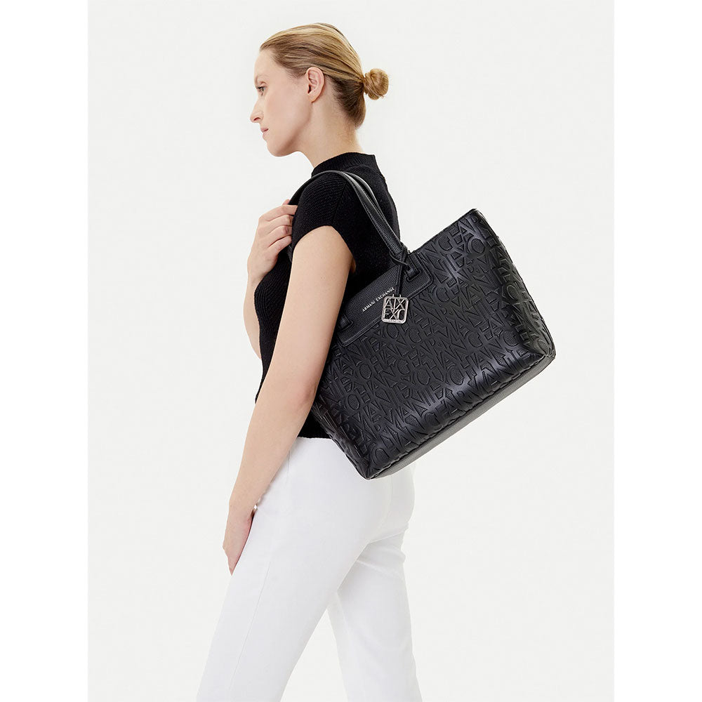 Women's Shoulder Shopper Bag ARMANI EXCHANGE in Black Liz Line
