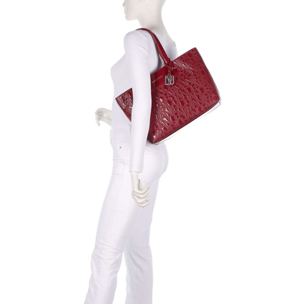 Damen-Shopper ARMANI EXCHANGE Modell Liz in Red Dahlia Glänzend