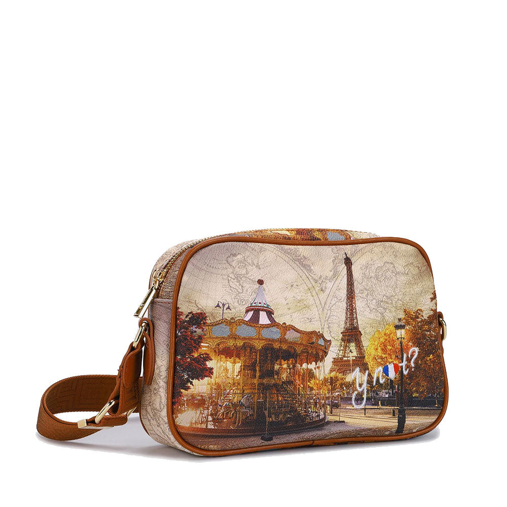 Borsa Donna a Tracolla Y NOT YES-310 stampa Funny Paris