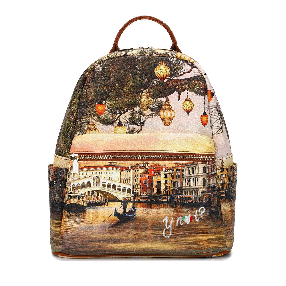 Zaino Donna Piccolo Y NOT YES-380 stampa Christmas Venice