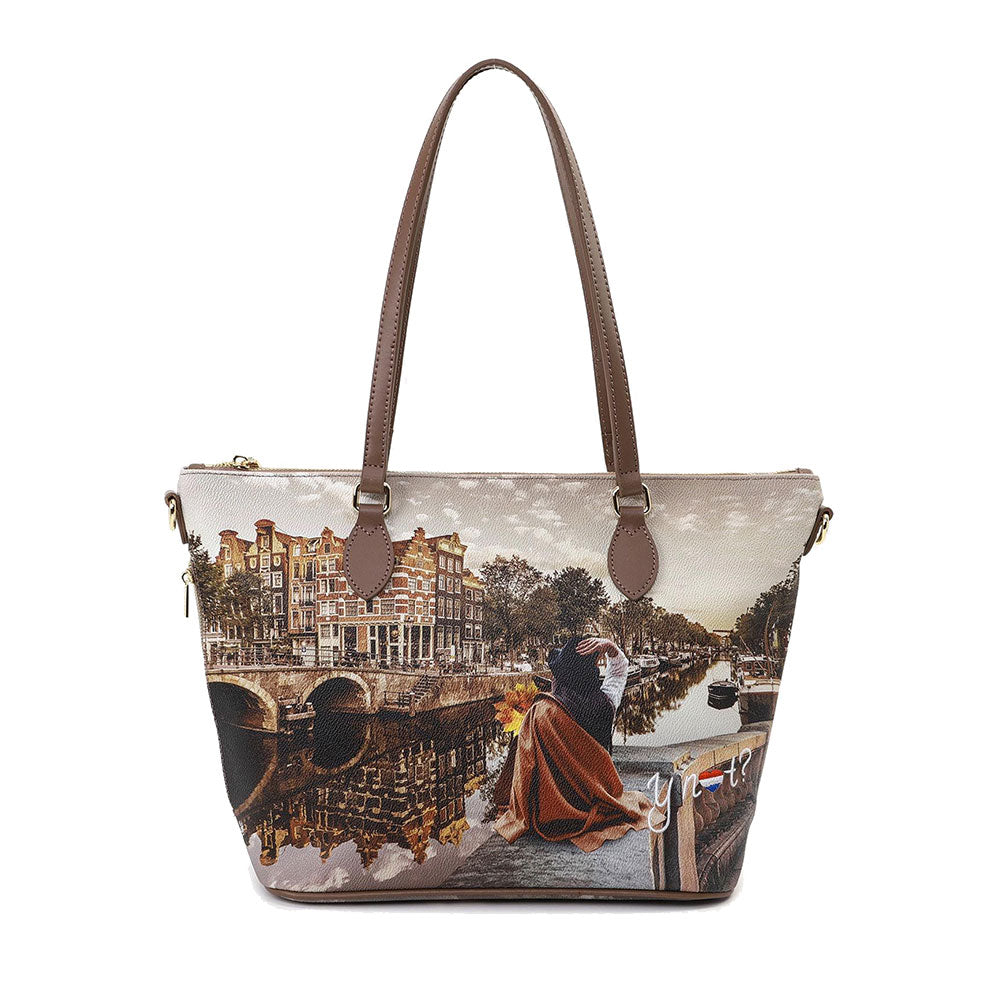 Borsa Donna a Spalla Y NOT YES-396 stampa Autumn in Holland