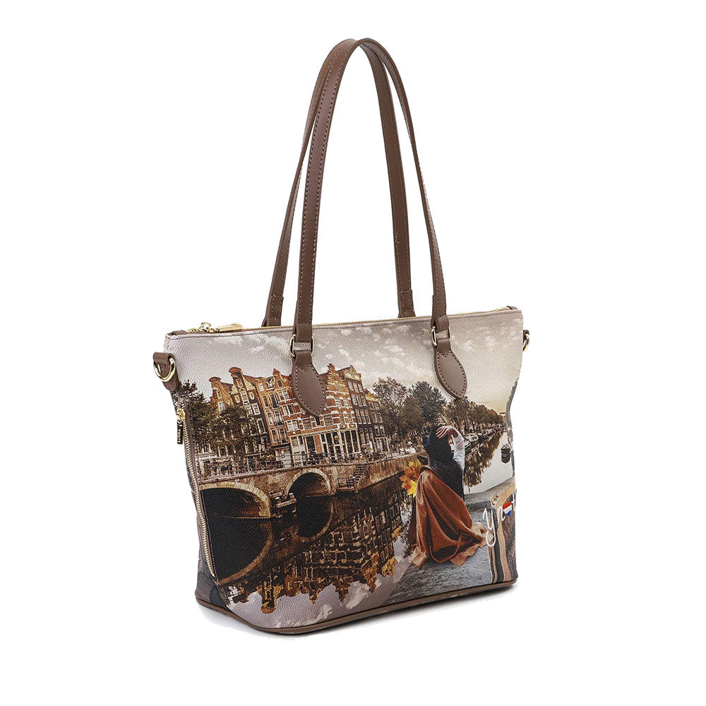 Borsa Donna a Spalla Y NOT YES-396 stampa Autumn in Holland