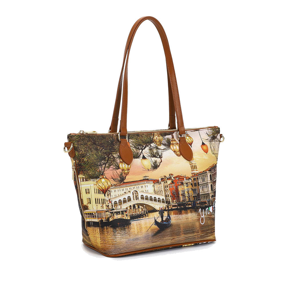 Borsa Donna a Spalla Y NOT YES-396 stampa Christmas Venice