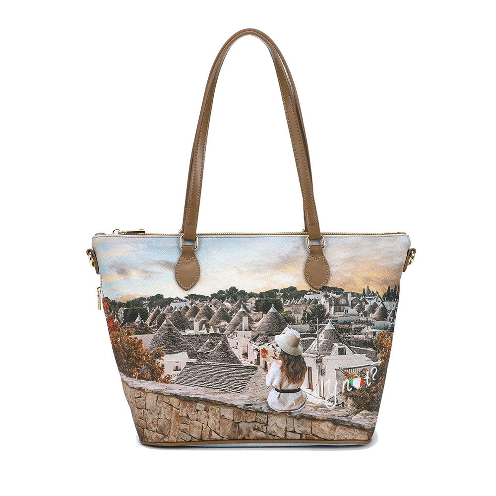 Borsa Donna a Spalla Y NOT YES-396 stampa Romantic Trulli
