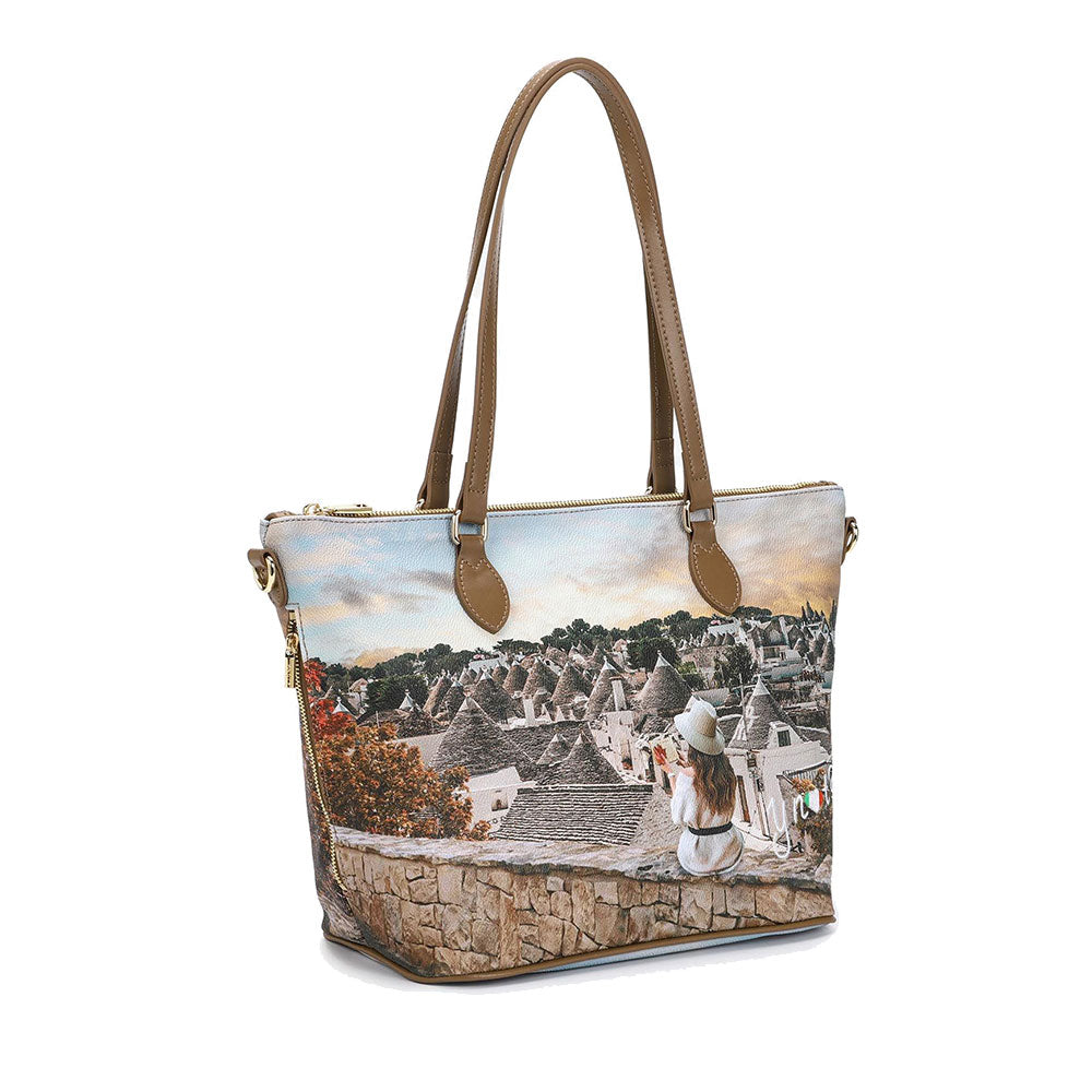 Borsa Donna a Spalla Y NOT YES-396 stampa Romantic Trulli