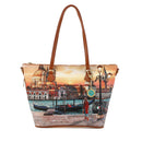 Y NOT Shopper YES-397 
Damen Schultertasche mit Venice Sunset Print