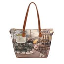 Y NOT YES-397 
Damen Schultertasche Shopper mit Metro Paris Print