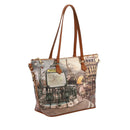 Y NOT YES-397 
Damen Schultertasche Shopper mit Metro Paris Print