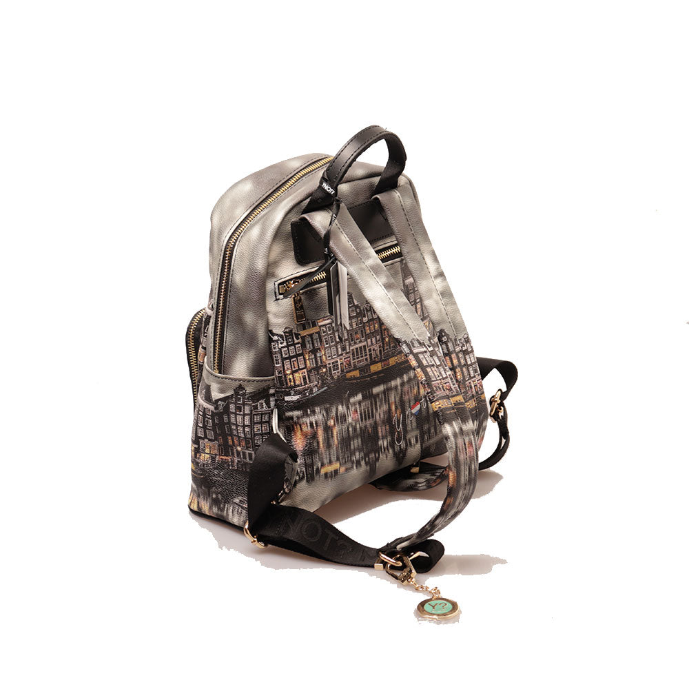 Y NOT Damen Rucksack mit Außentasche YES-615 Mirror