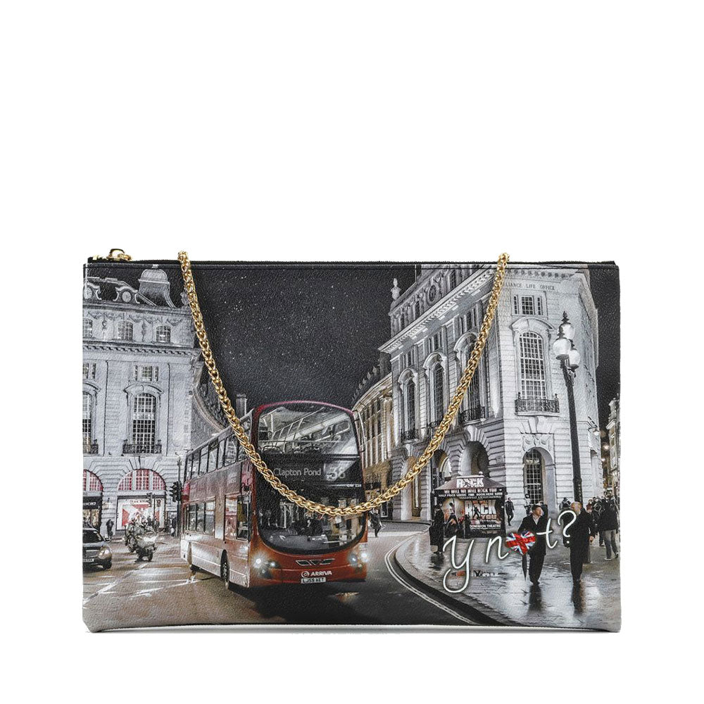 Borsa Donna Y NOT Clutch con Tracolla in Catena YES-605 London By Night