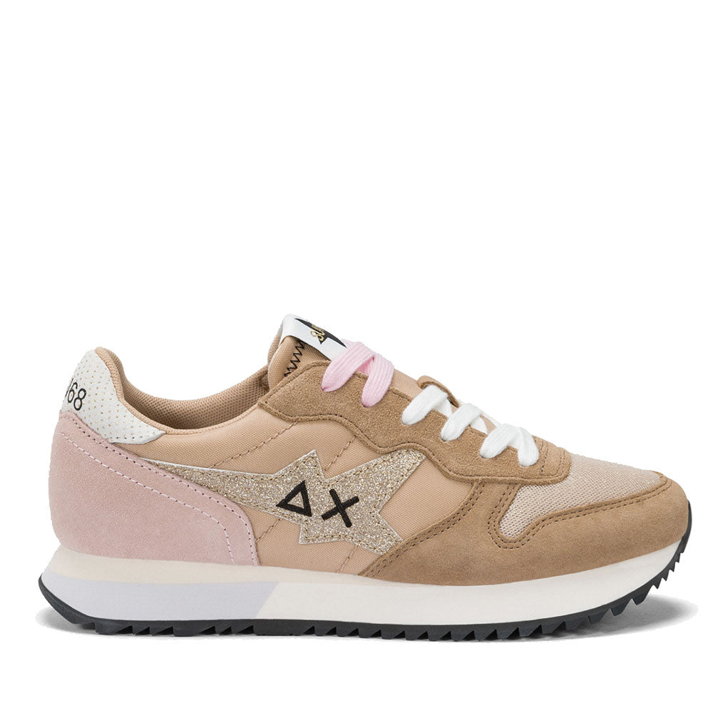 Scarpe Donna Sun68 Sneakers Stargirl Glitter Logo Colore Beige - Z35212