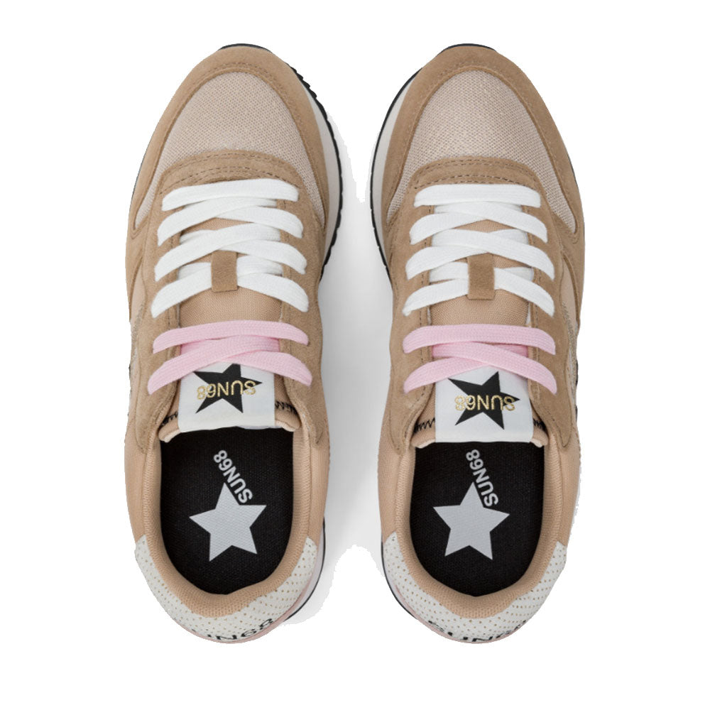Scarpe Donna Sun68 Sneakers Stargirl Glitter Logo Colore Beige - Z35212