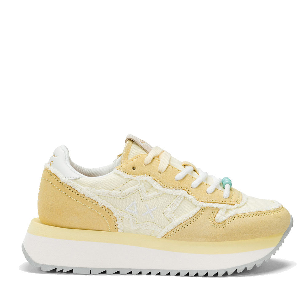 Scarpe Donna Sun68 Sneakers Big Stargirl Canvas Colore Giallo Limone - Z35216