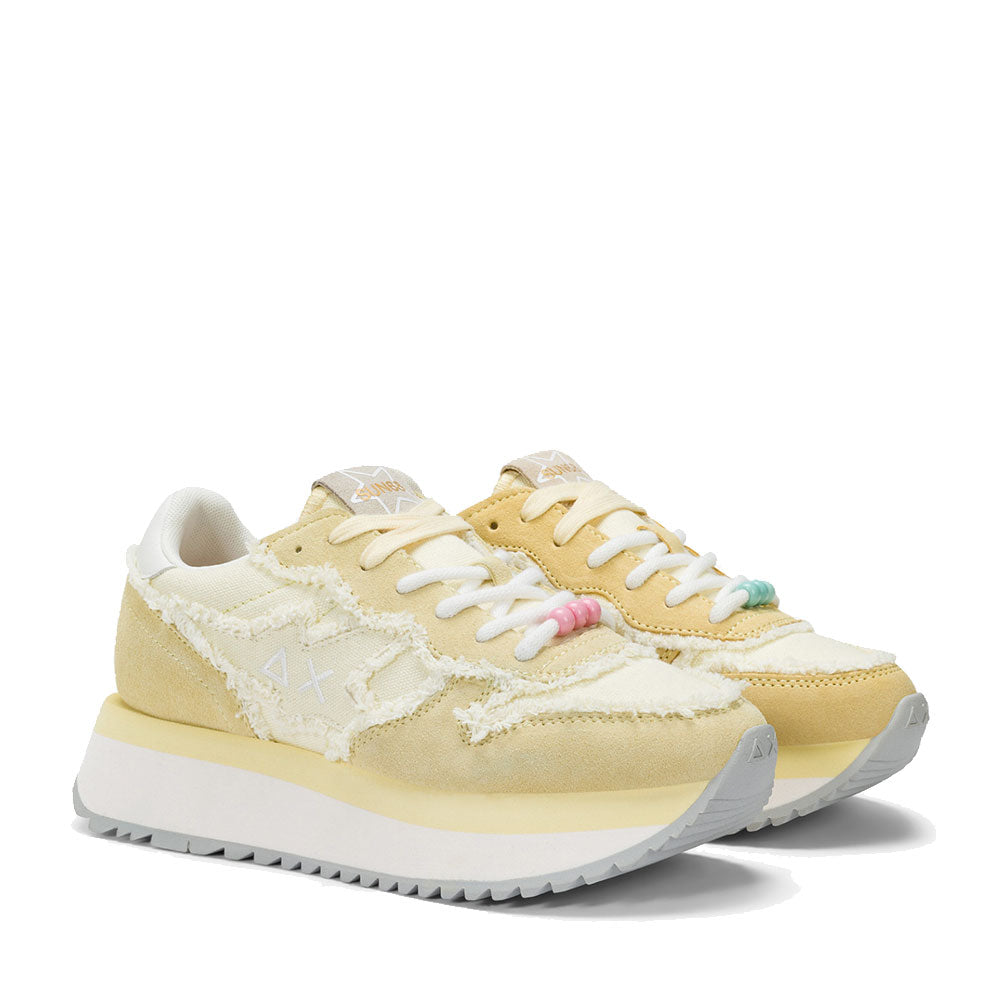 Scarpe Donna Sun68 Sneakers Big Stargirl Canvas Colore Giallo Limone - Z35216