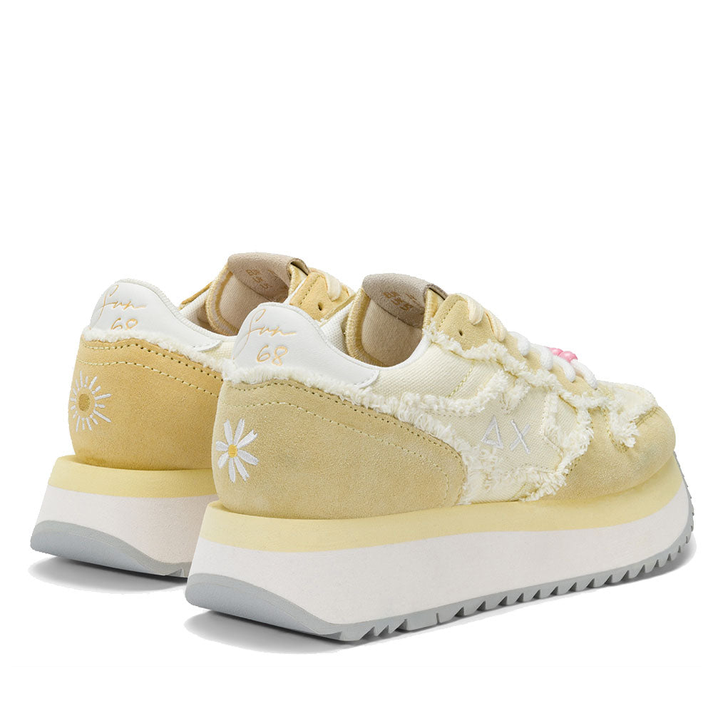 Scarpe Donna Sun68 Sneakers Big Stargirl Canvas Colore Giallo Limone - Z35216
