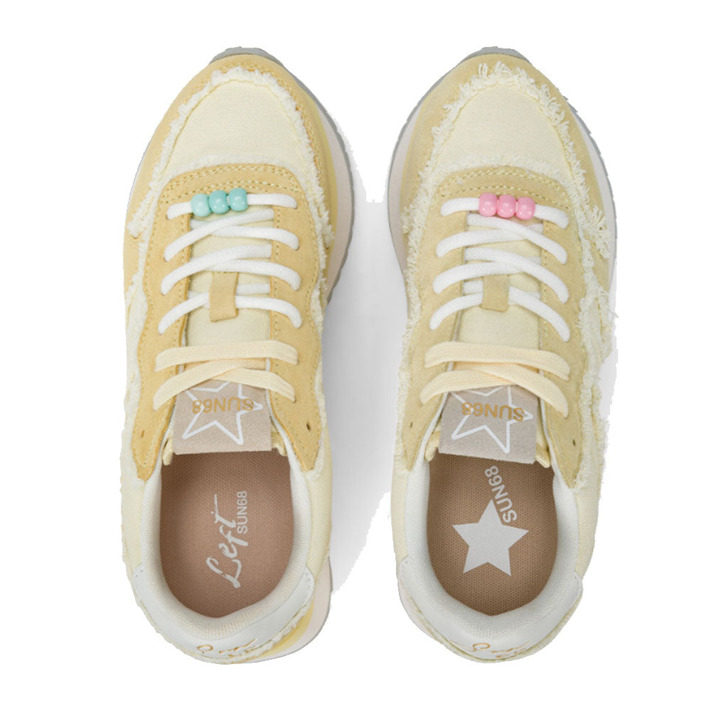 Scarpe Donna Sun68 Sneakers Big Stargirl Canvas Colore Giallo Limone - Z35216