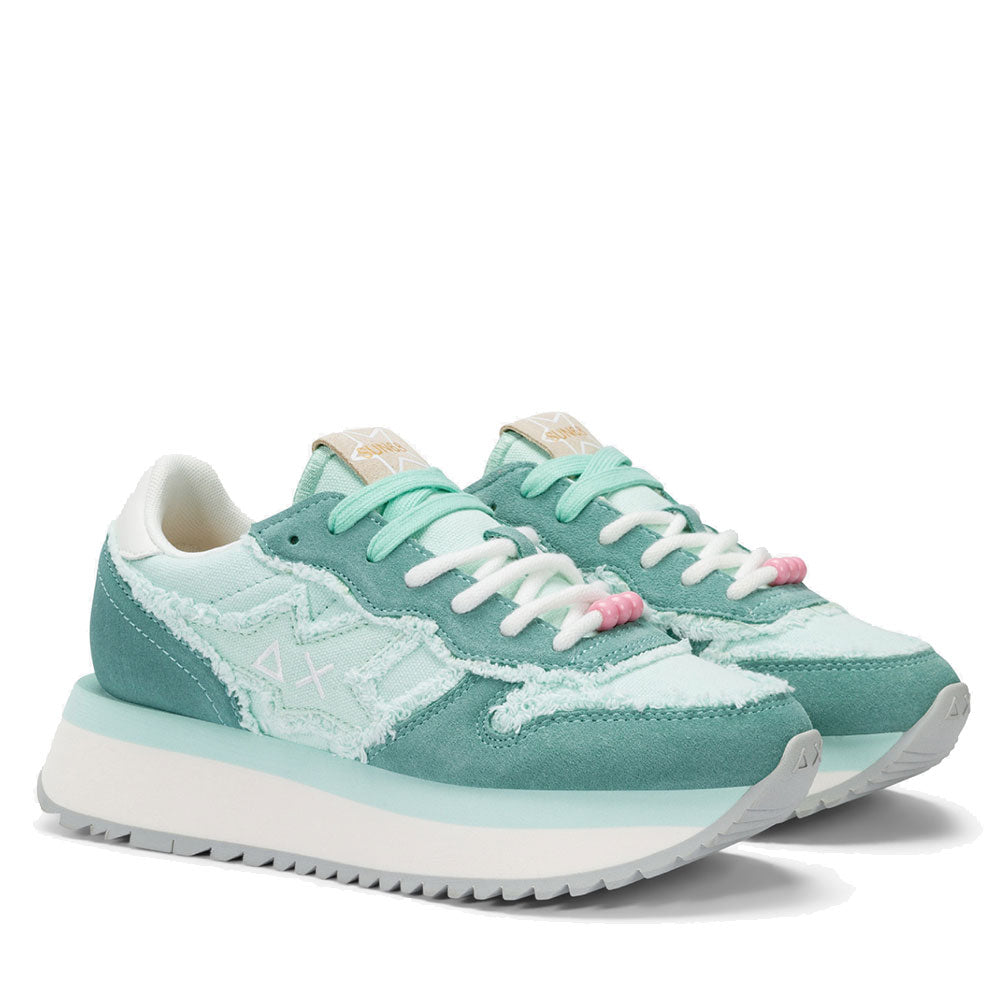 Scarpe Donna Sun68 Sneakers Big Stargirl Canvas Verde Acqua - Z35216