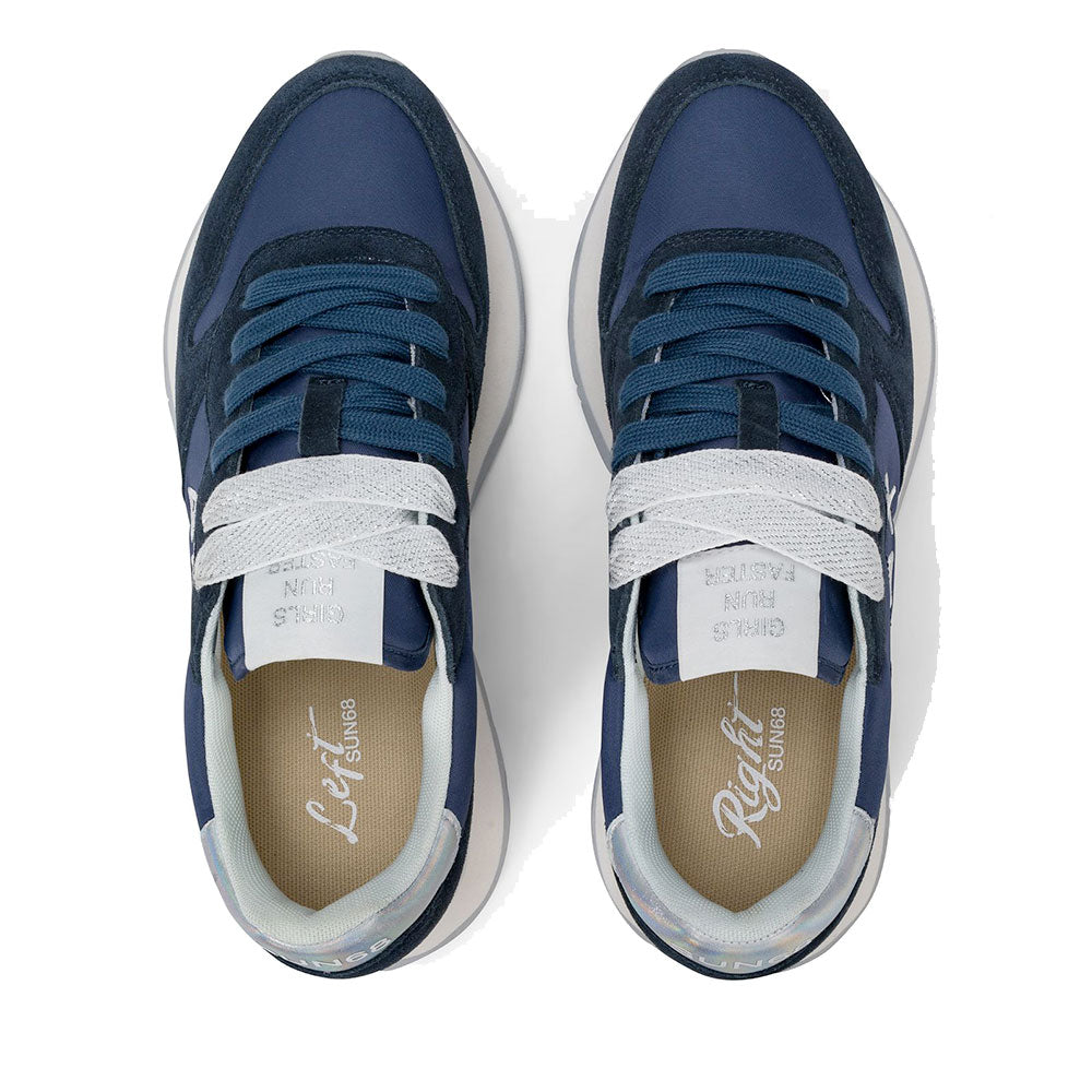 Scarpe Donna Sun68 Sneakers Ally Gold Silver Colore Navy Blue - Z36202
