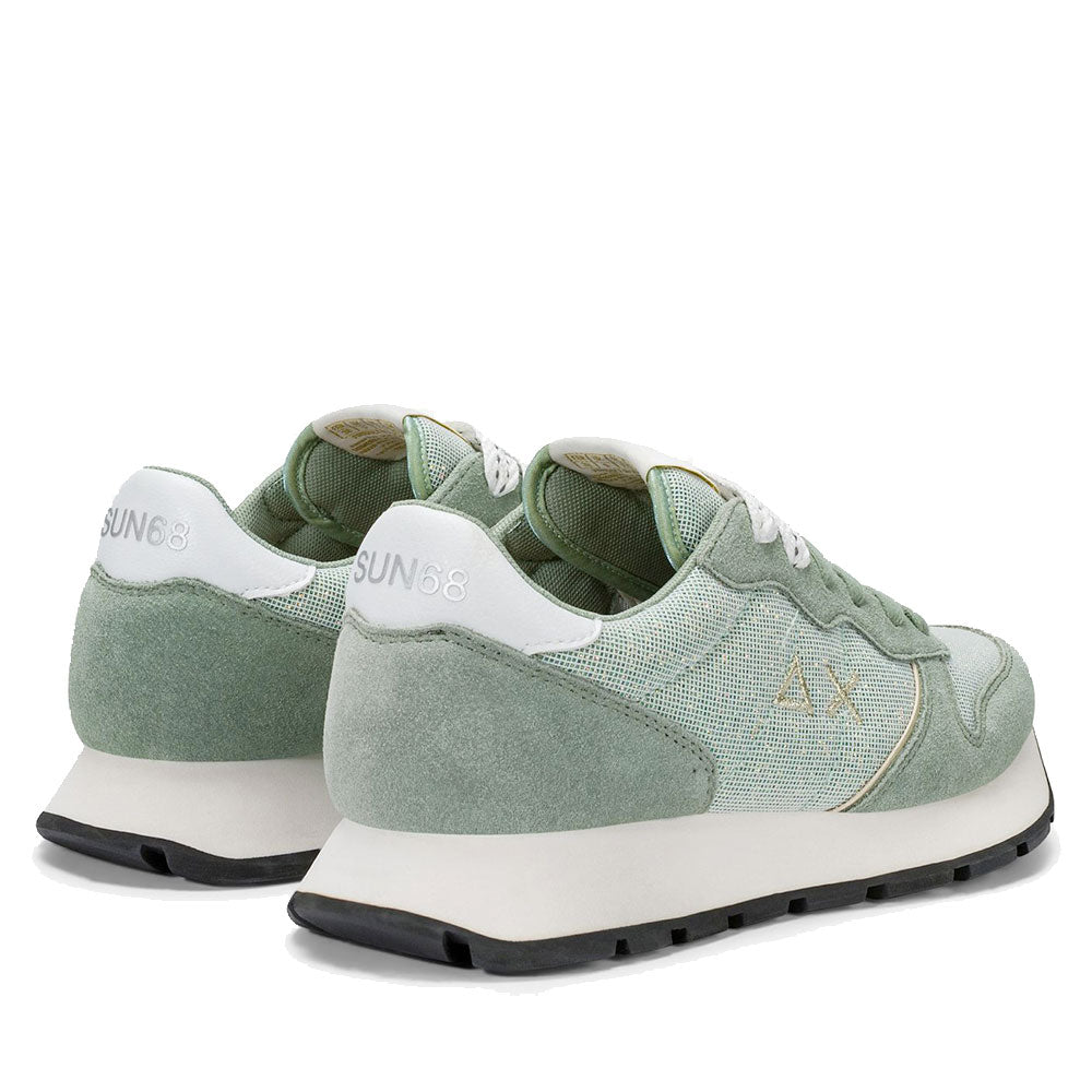 Scarpe Donna Sun68 Sneakers Ally Glitter Textile Colore Verde Salvia - Z36203