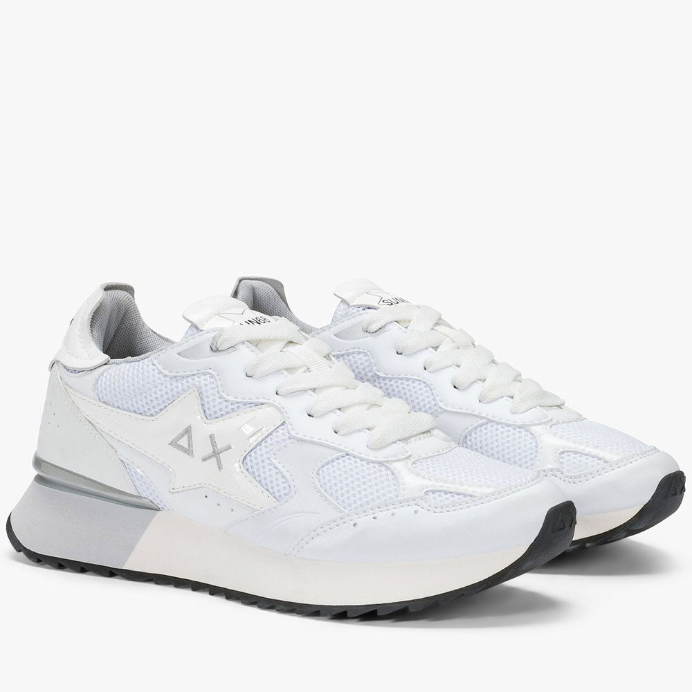 Scarpe Donna Sun68 Sneakers Stargirl Silver Mesh Bianco - Z36216