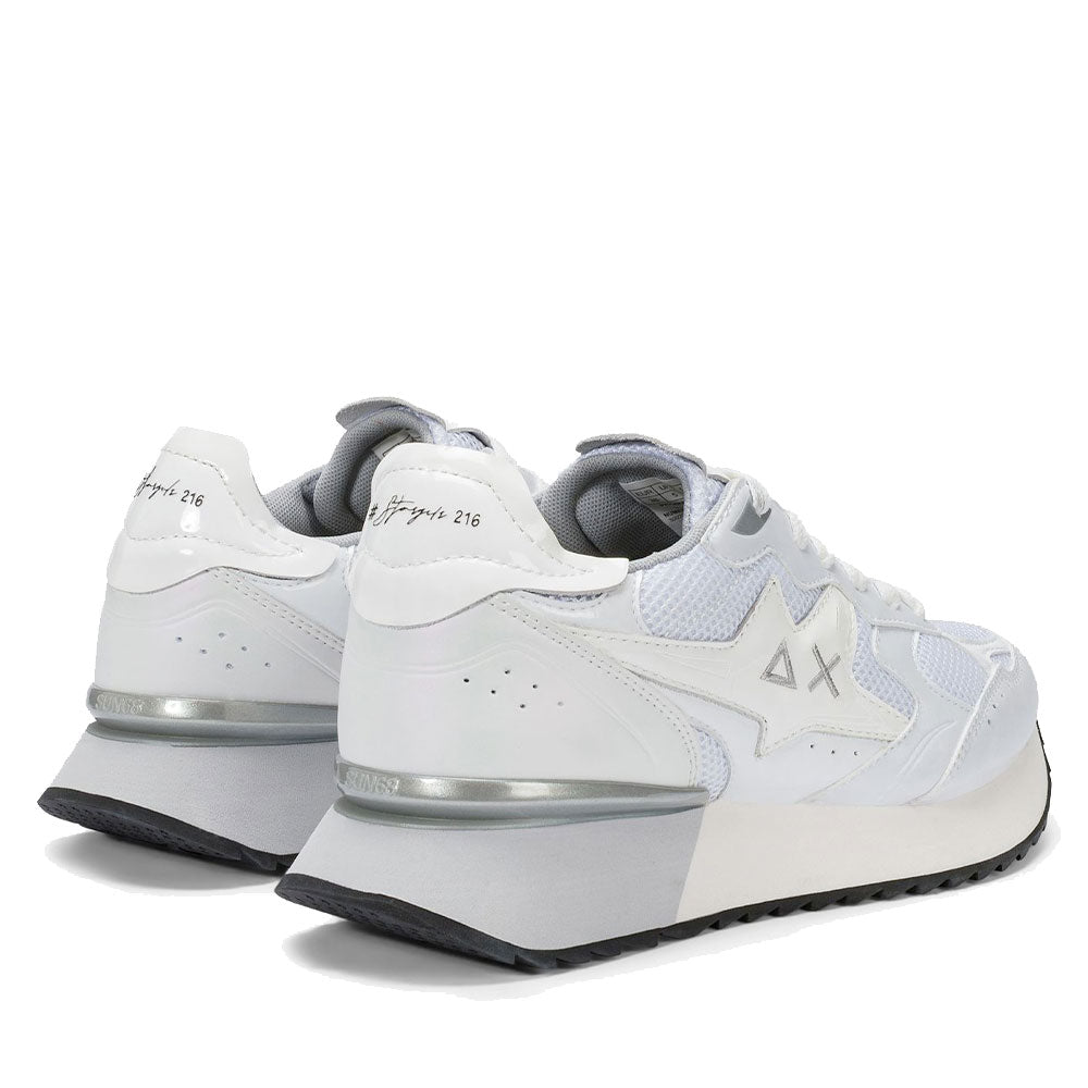 Scarpe Donna Sun68 Sneakers Stargirl Silver Mesh Bianco - Z36216