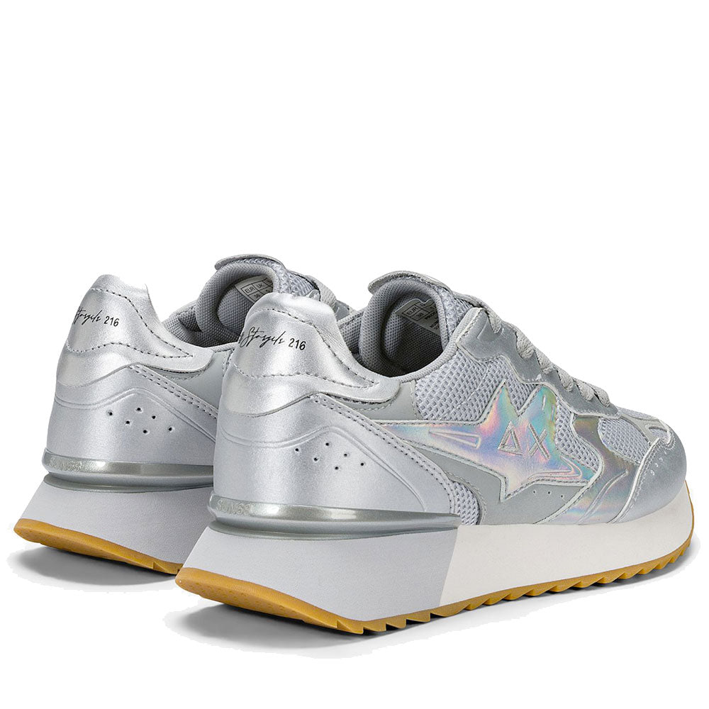 Scarpe Donna Sun68 Sneakers Stargirl Silver Mesh Argento - Z36216