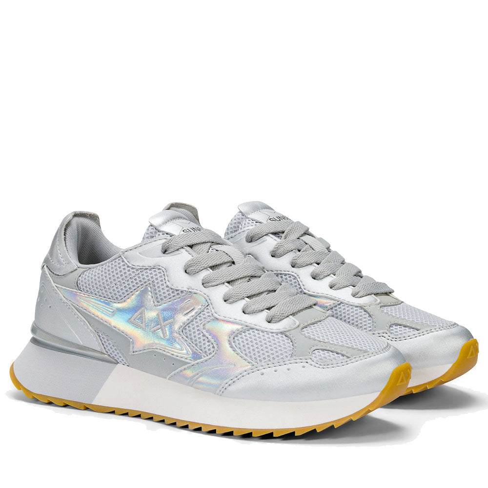 Scarpe Donna Sun68 Sneakers Stargirl Silver Mesh Argento - Z36216
