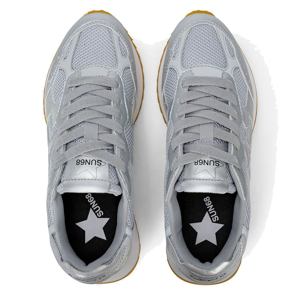 Scarpe Donna Sun68 Sneakers Stargirl Silver Mesh Argento - Z36216