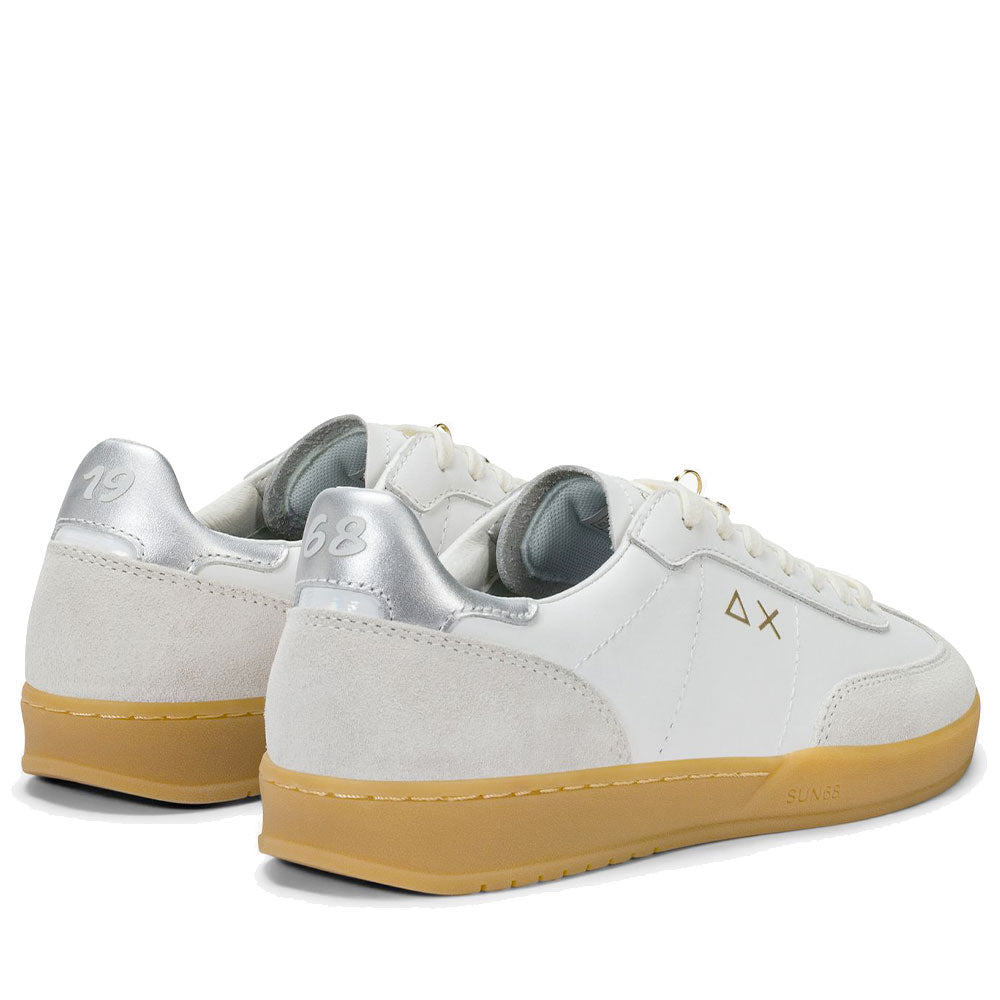 Scarpe Donna Sun68 Sneakers California Leather in Pelle Bianca - Z36249