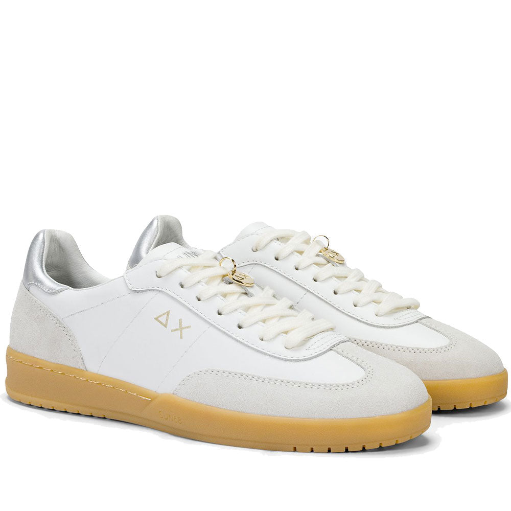 Scarpe Donna Sun68 Sneakers California Leather in Pelle Bianca - Z36249