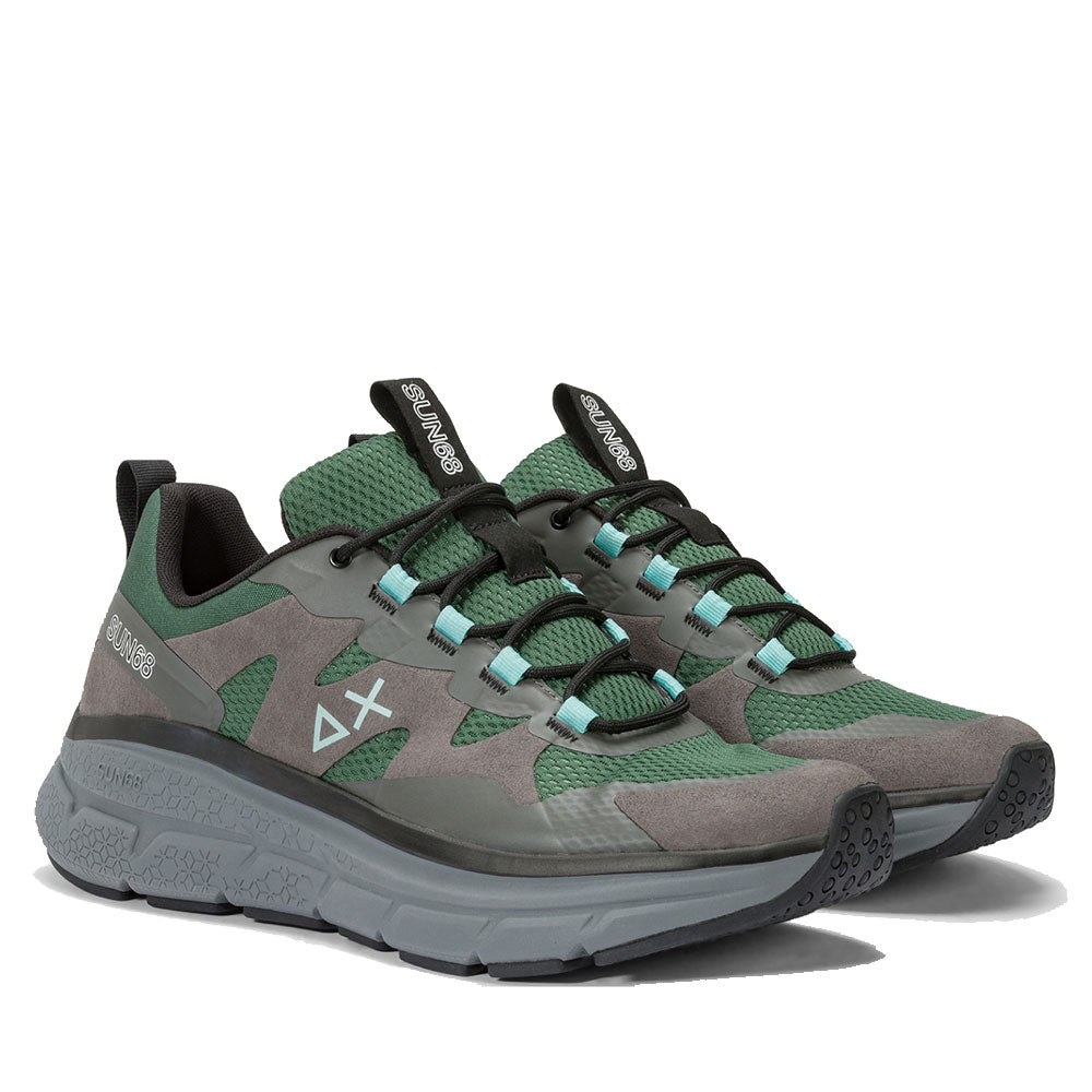 Scarpe Uomo Sun68 Sneakers Jupiter Sporty Colore Verde Scuro - Z44141