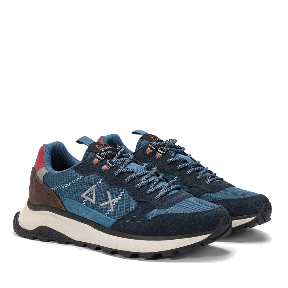 Scarpe Uomo Sun68 Sneakers Fire and Camping Navy Blue - Z45130