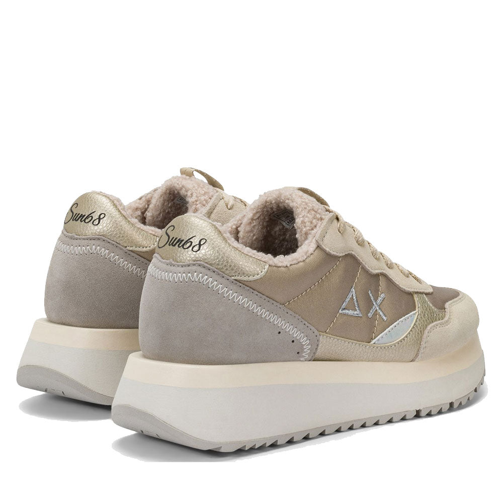 Scarpe Donna Sun68 Sneakers Big Ally Teddy Fur Bianco Panna - Z45210