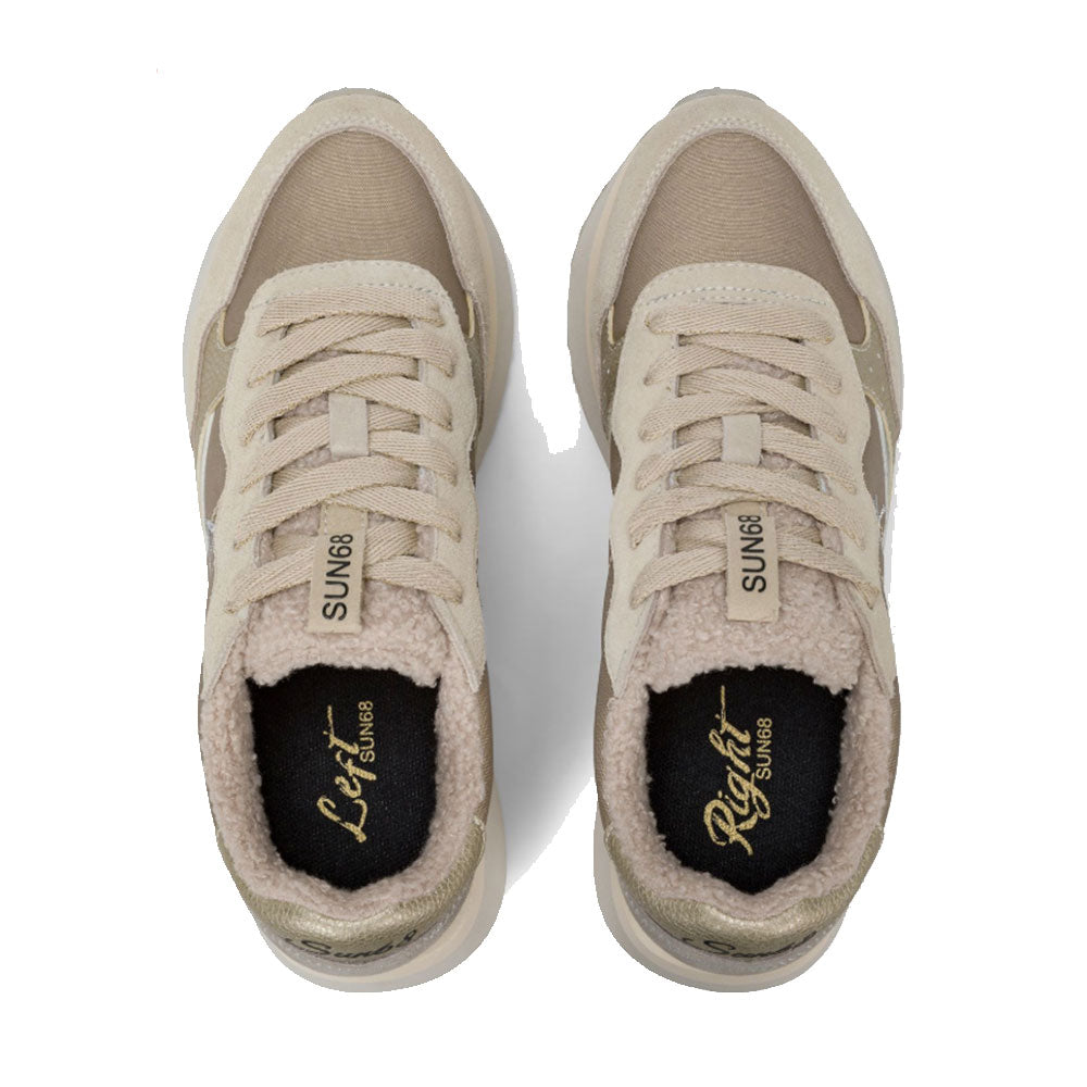 Scarpe Donna Sun68 Sneakers Big Ally Teddy Fur Bianco Panna - Z45210