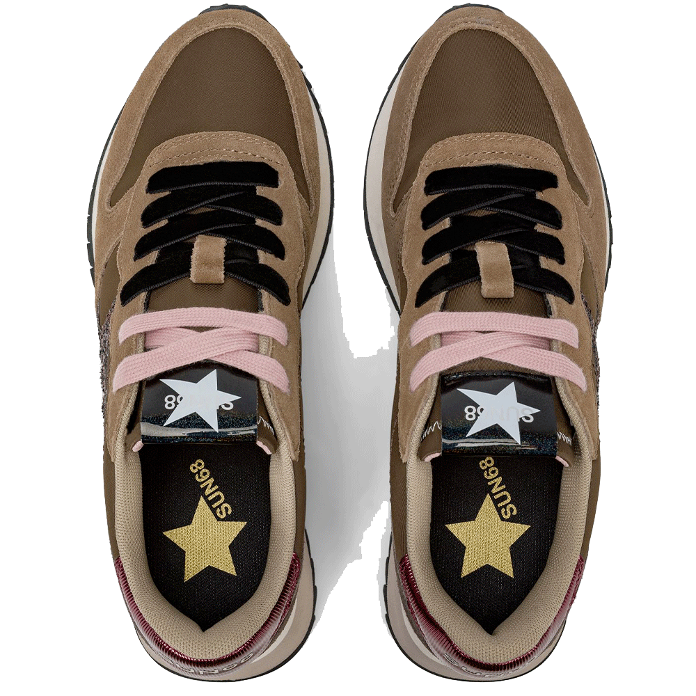 Scarpe Donna Sun68 Sneakers Stargirl Glitter Logo Colore Marrone - Z45217