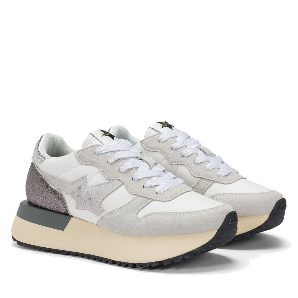 Scarpe Donna Sun68 Sneakers Big Stargirl Back Silver Bianco - Z45222