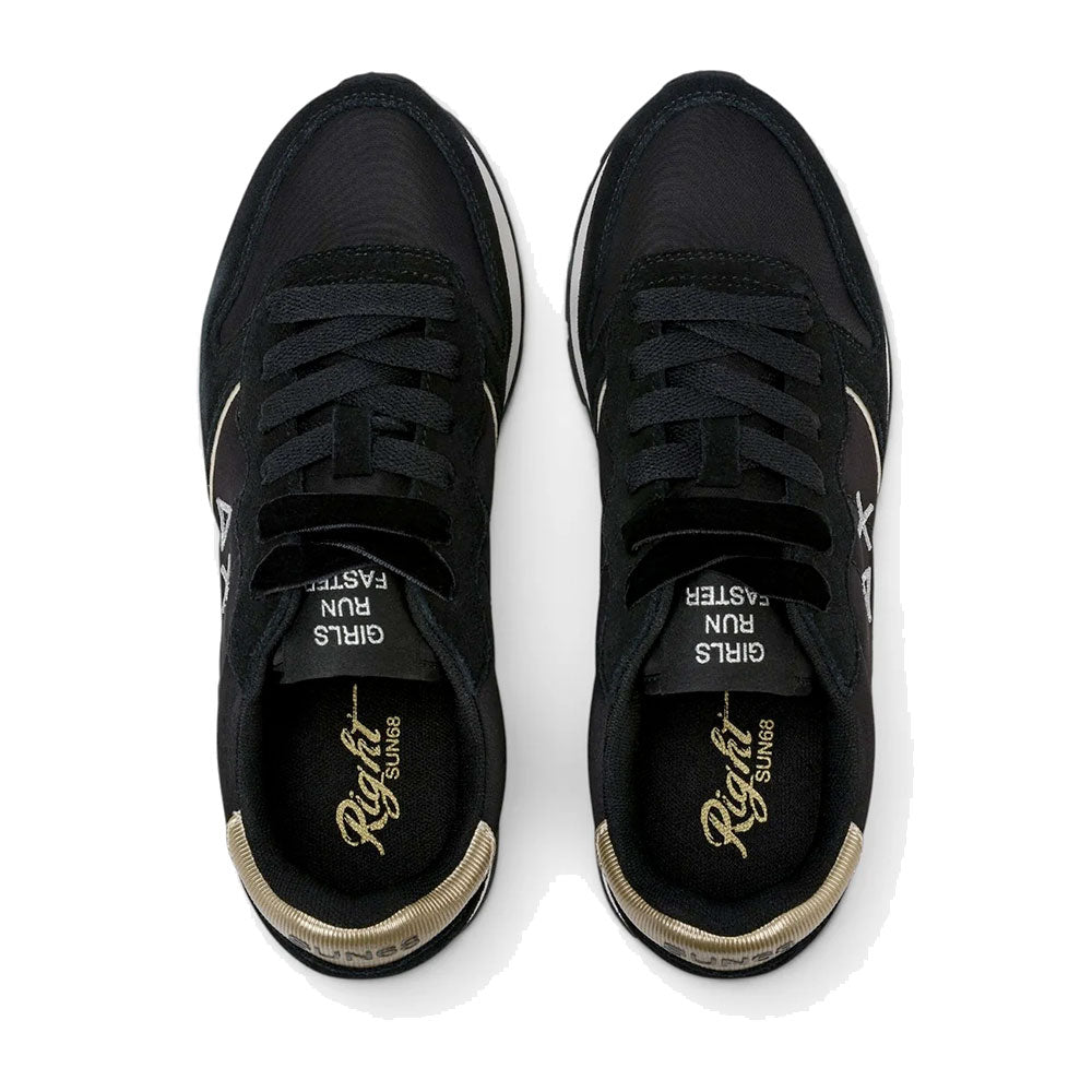 Women's Black Sneakers SUN68 Ally Silver Gold - Z46202
