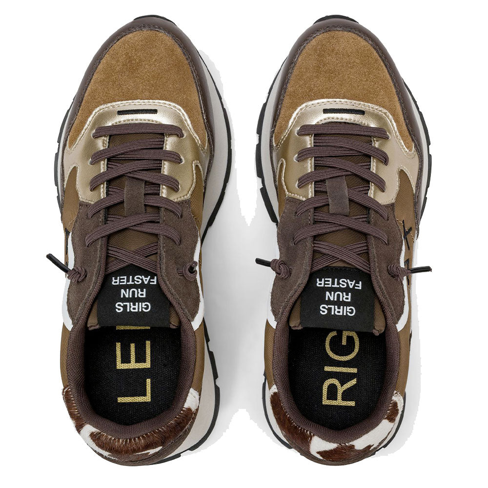 Scarpe Donna Sun68 Sneakers Ally Mix Materials Marrone - Z46205