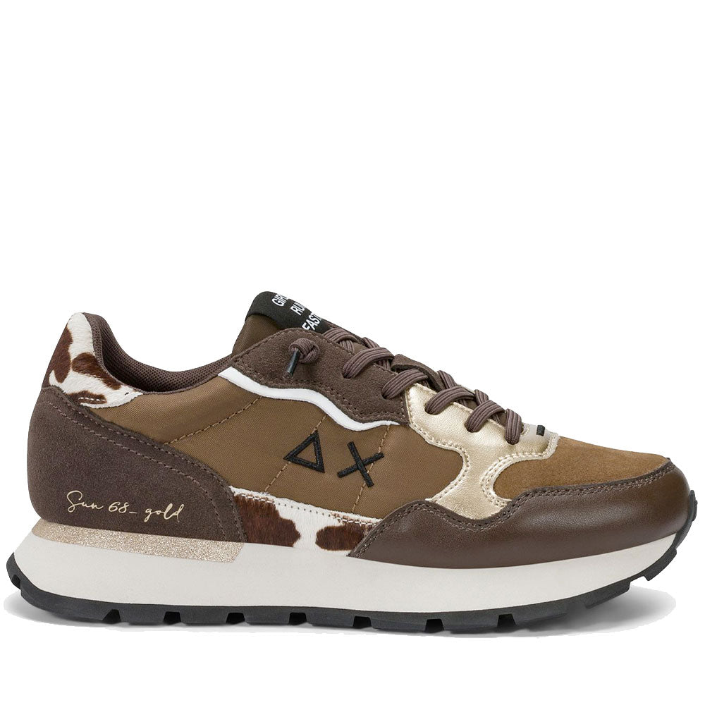 Scarpe Donna Sun68 Sneakers Ally Mix Materials Marrone - Z46205