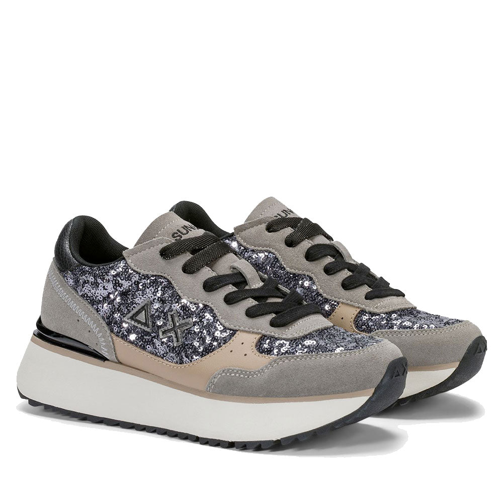 Scarpe Donna Sun68 Sneakers Big Ally Sequin Colore Argento - Z46219