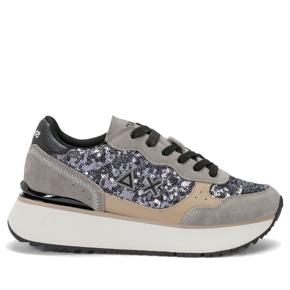 Scarpe Donna Sun68 Sneakers Big Ally Sequin Colore Argento - Z46219