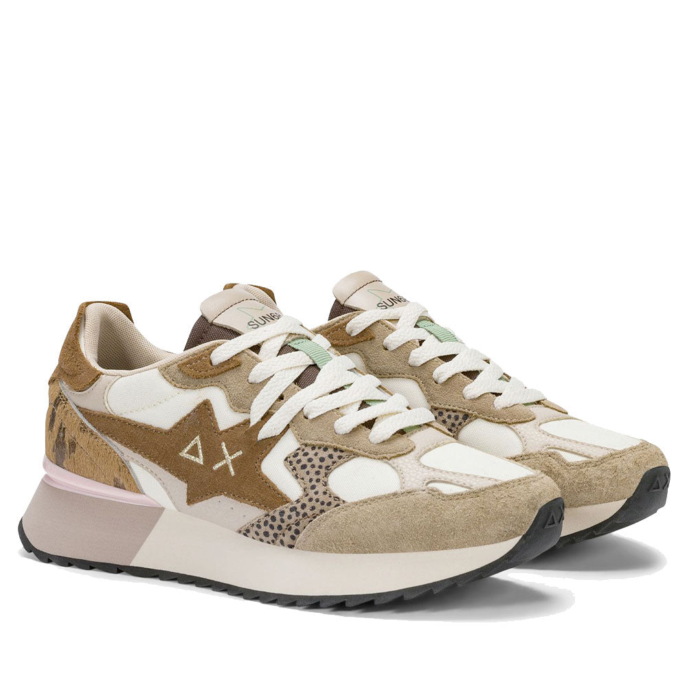 Scarpe Donna Sun68 Sneakers Stargirl Multicolor Colore Beige - Z46222