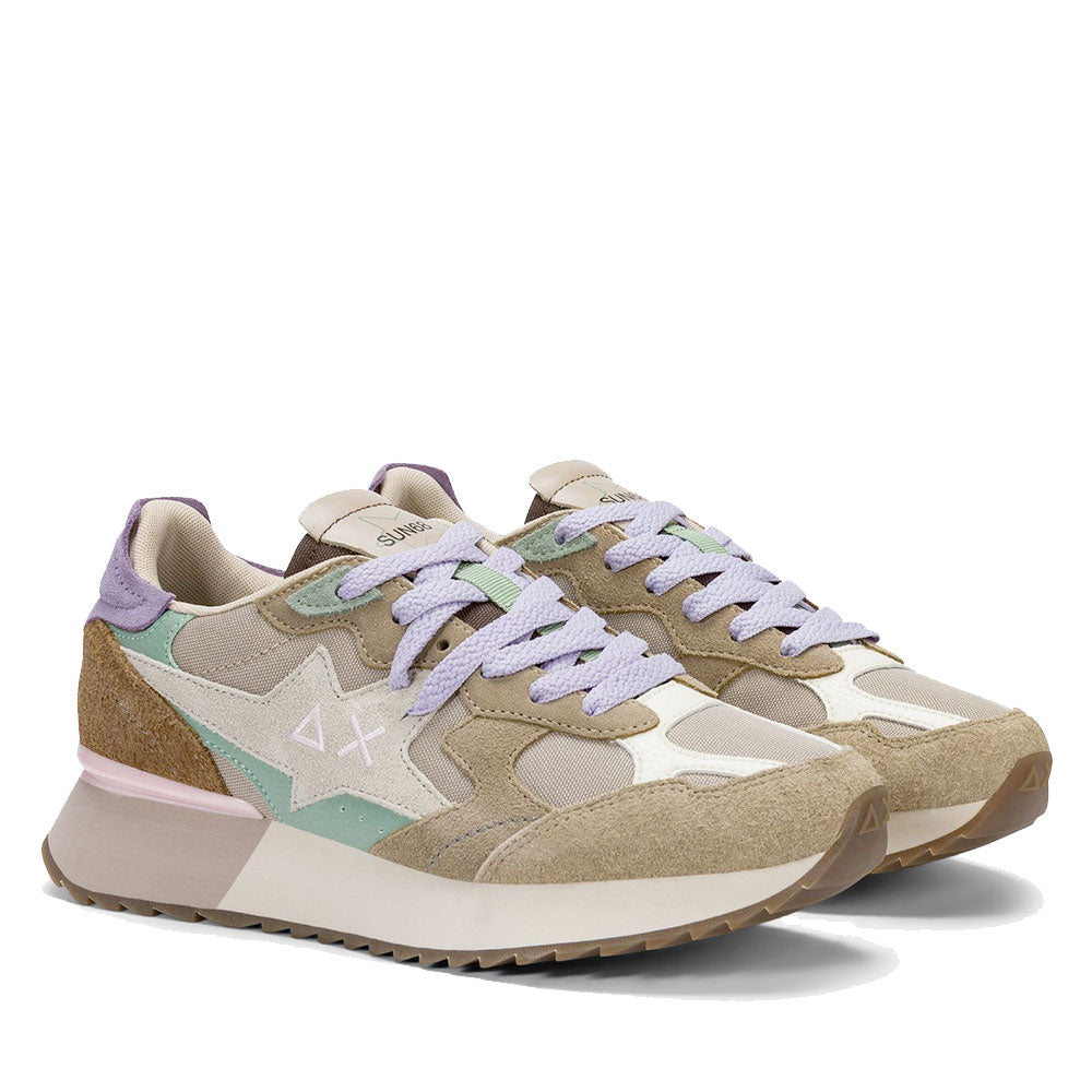 Scarpe Donna Sun68 Sneakers Stargirl Multicolor Colore Beige Scuro - Z46222