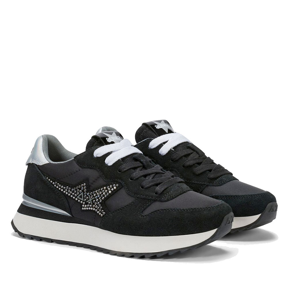 Scarpe Donna Sun68 Sneakers Strass Logo Colore Nero - Z46223
