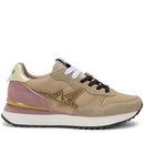 Scarpe Donna Sun68 Sneakers Strass Logo Colore Beige Scuro - Z46223
